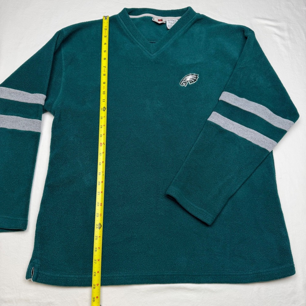 VTG Iron Knights Athletics Philadelphia Eagles Fleece Pullover VNeck Men XL Teal - Picture 2 of 10